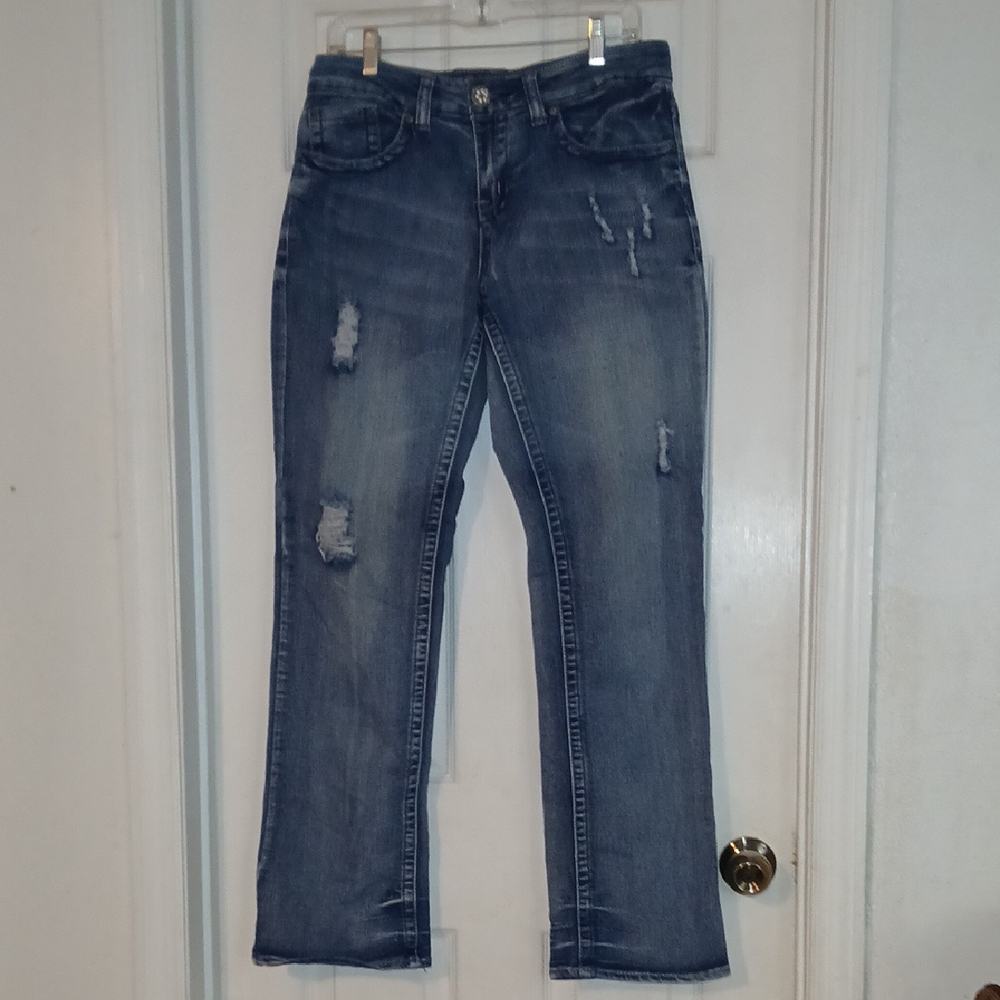 Hydraulic Distressed Blue Women's Jeans